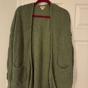 Mossimo Supply Co. Olive Cardigan Sweater